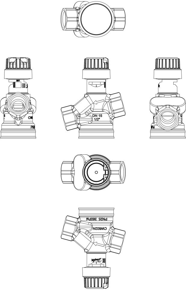 003Z8321 AB-QM DN 15, test tapasız, içten dişli, PN25, basınçtan bağımsız dengeleme ve kontrol vanası