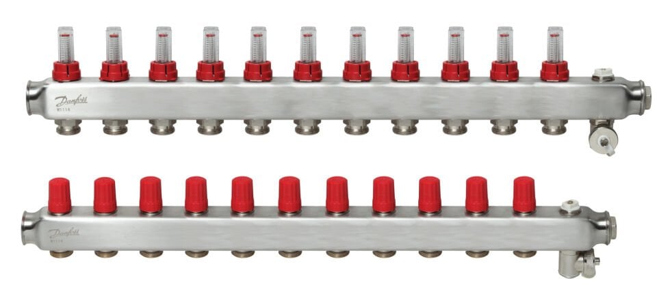 Danfoss 11'li Paslanmaz Çelik Debimetreli Kollektör Seti - 088U0761