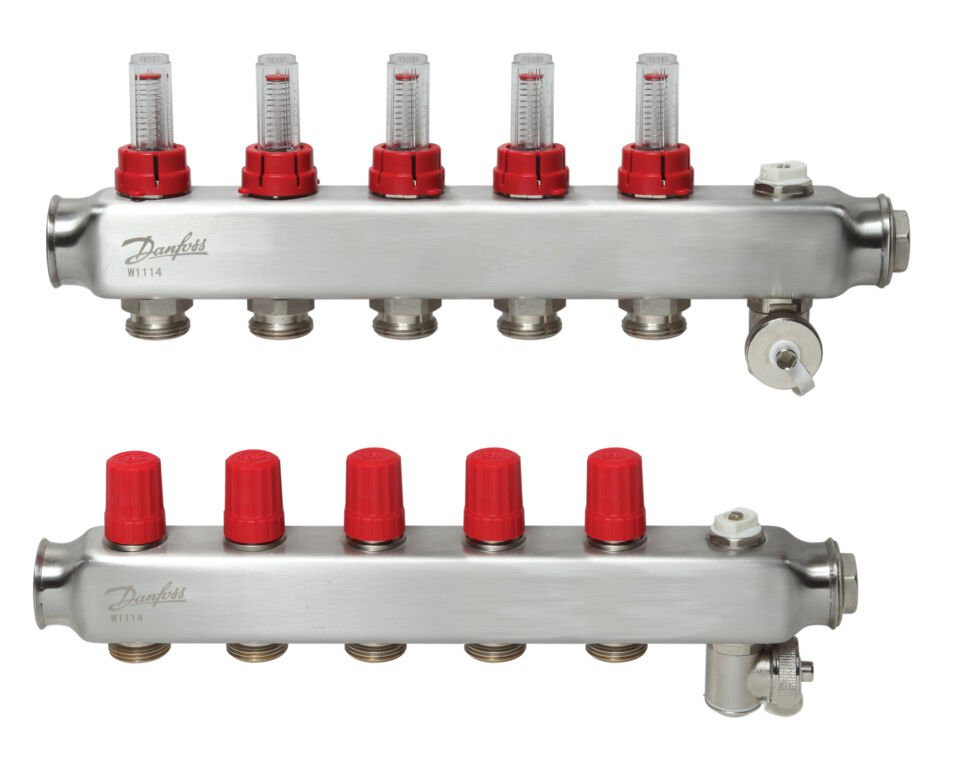 Danfoss 5'li Paslanmaz Çelik Debimetreli Kollektör Seti - 088U0755