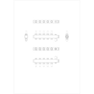 Danfoss 5'li Paslanmaz Çelik Debimetreli Kollektör Seti - 088U0755