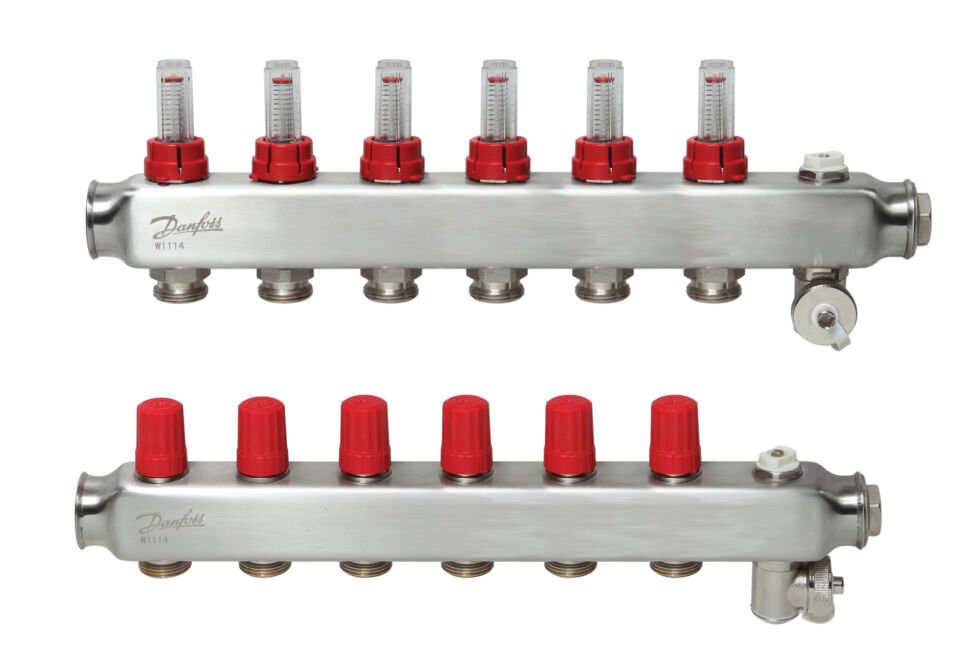 Danfoss 6'lı Paslanmaz Çelik Debimetreli Kollektör Seti - 088U0756