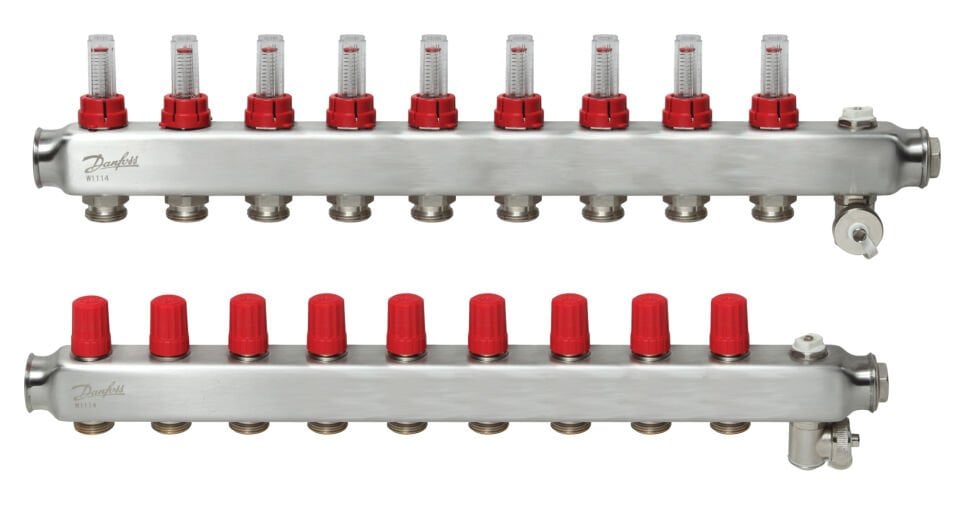 Danfoss 9'lu Paslanmaz Çelik Debimetreli Kollektör Seti - 088U0759