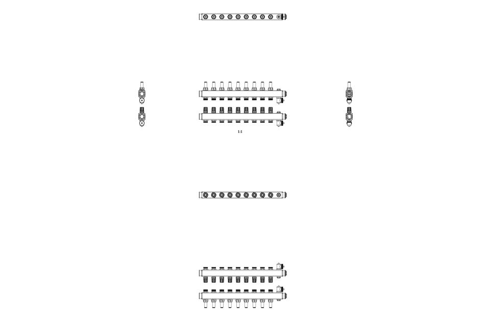 Danfoss 9\'lu Paslanmaz Çelik Debimetreli Kollektör Seti - 088U0759