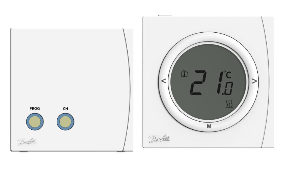 087N6477 RET2001RF + RX1-S V2, Termostat için piller + Alıcı için 230Vac, Dijital RF Termostatı