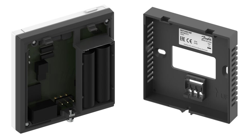 087N6477 RET2001RF + RX1-S V2, Termostat için piller + Alıcı için 230Vac, Dijital RF Termostatı